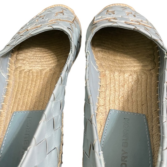 Tory Burch Blue Woven Leather Espadrilles Slip On Shoes 7.5 - Picture 4 of 10